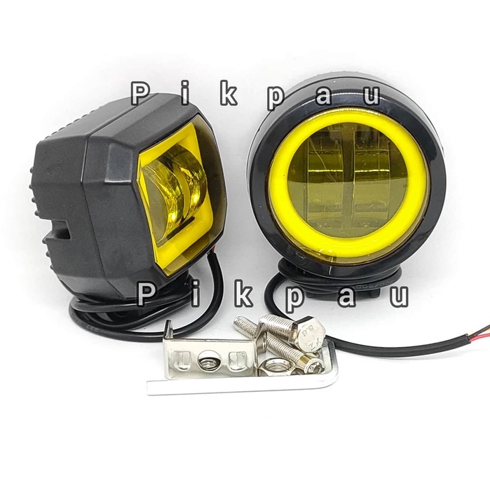 Lampu Tembak Sorot CWL LED 4D 2 mata Lensa 20 Watt Cree Tembak Cahaya Kuning 12 - 24 Volt