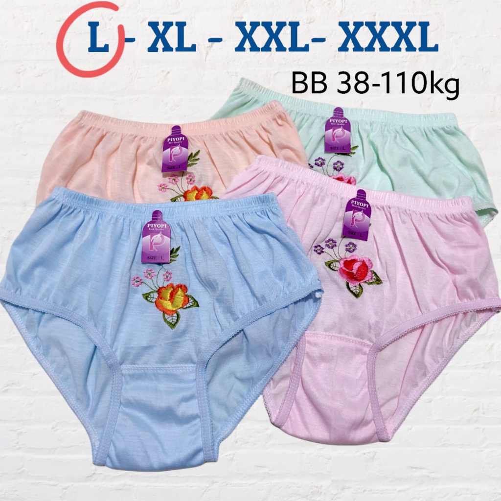 Celana Dalam Wanita Bordir Bunga JUMBO CD Wanita Polos Bordir CD Ibu  Hamil Ecer XXXL XXL XL L