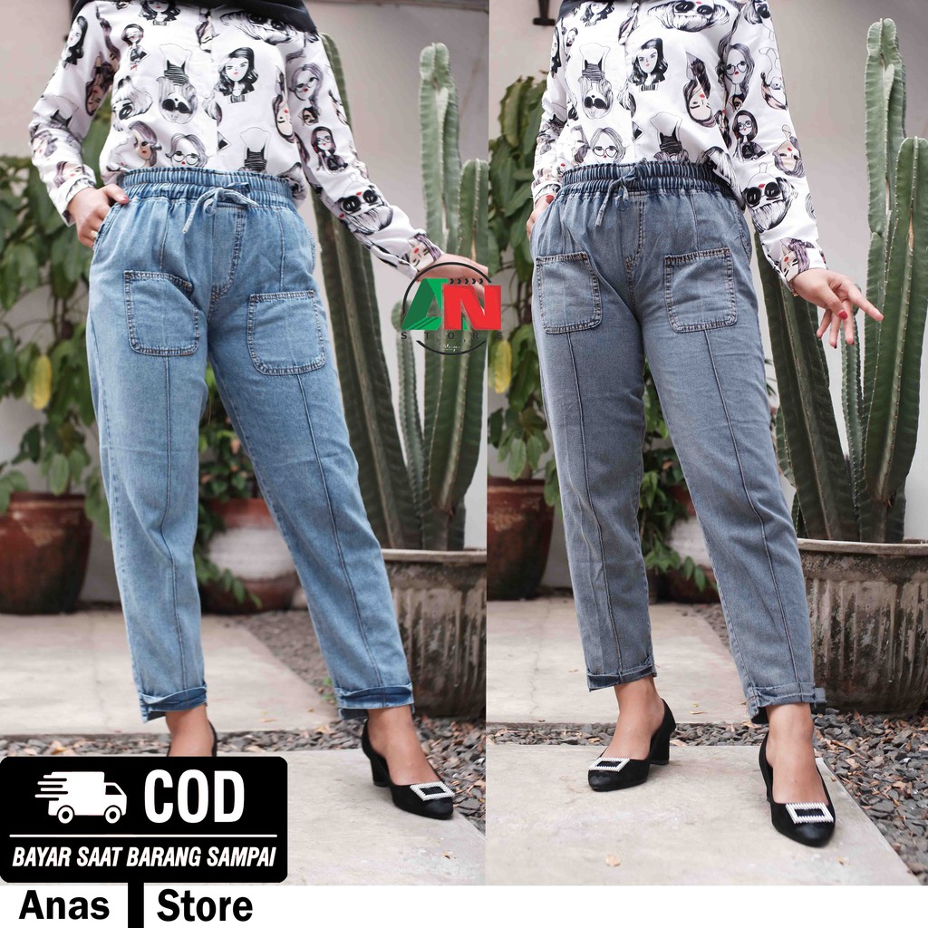 CELANA BOYFRIEND JEANS WANITA POLOS / CELANA BF JEANS