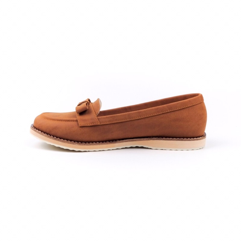 [SIAP KIRIM] BRShoes3 Tan Sepatu Kerja Casual Flat Wanita