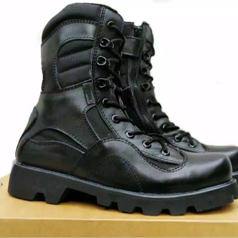 SEPATU PDL TNI PDL POLRI SEPATU PDL KULIT ASLI SEPATU PDL SAFETY BOOT TERBARU UJUNG BESI ORIGINAL