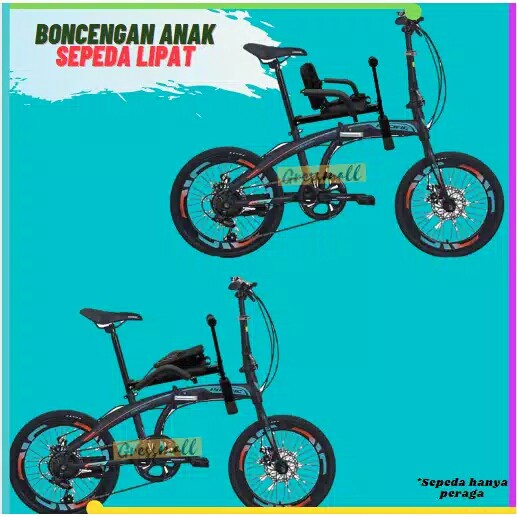 [BONUS BANTAL STANG] Boncengan Sepeda Lipat Bonceng anak Di Sepeda lipat Free Sabuk Pengaman