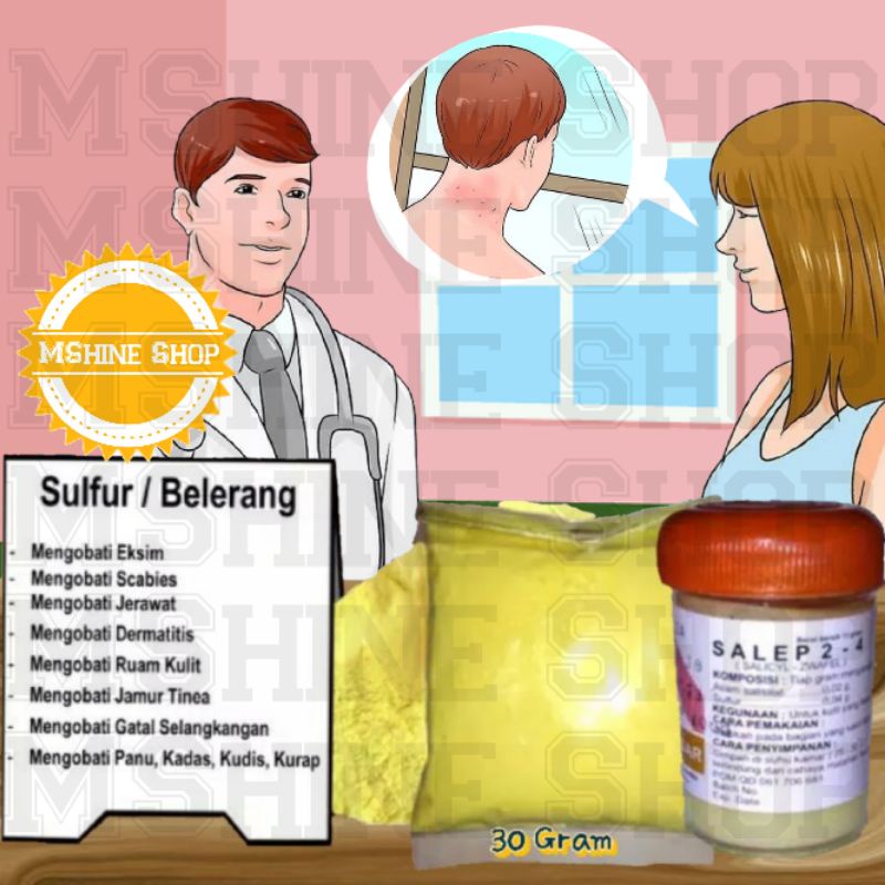 obat khusus gatal kulit ampuh salep 2-4 24 dokter belerang blerang sulfur sulphur bubuk