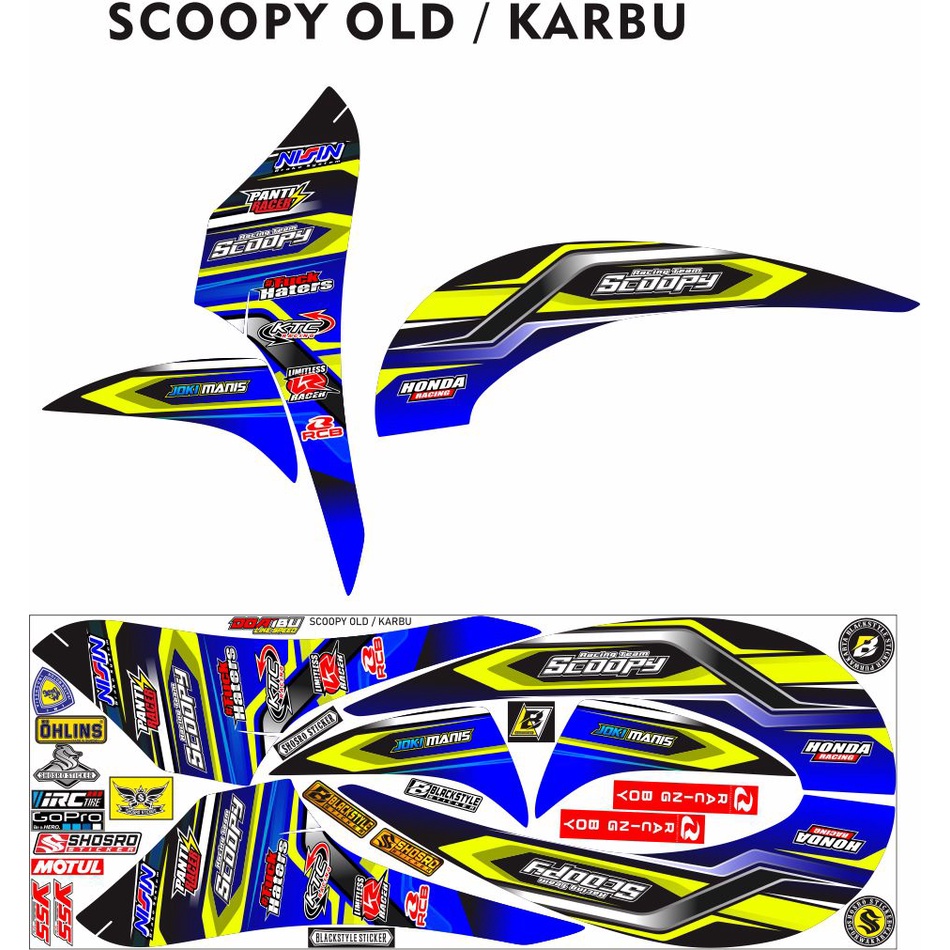 MOTIF VARIASI CUSTOM MOTOR SCOOPY OLD / STIKER SCOOPY LAMA VARIASI MOTIF RACING STIKER SCOOPY OLD / 
