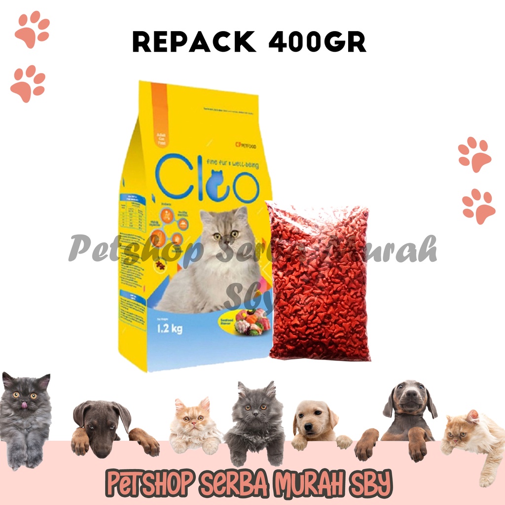 Cleo Seafood Adult Repack 400gr - Makanan Kering Kucing Dewasa