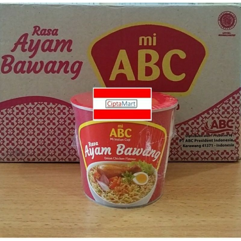 Mie Instant Cup ABC Ayam Bawang 12 x 60gr ( 1 dus )