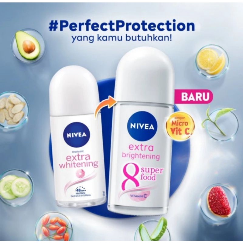 parfum remaja perempuan deodorant roll on wanita nivea extra brightening for girl 50 ml