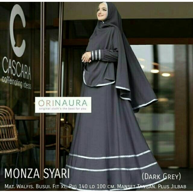 HOPYLOVY - Gamis Jersey List Pita MOUNZA SYARI