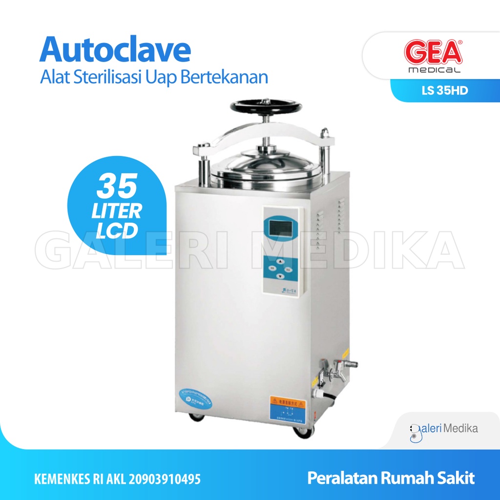 Autoclave GEA LS35HD Pressure Steam Sterilizer LCD Display