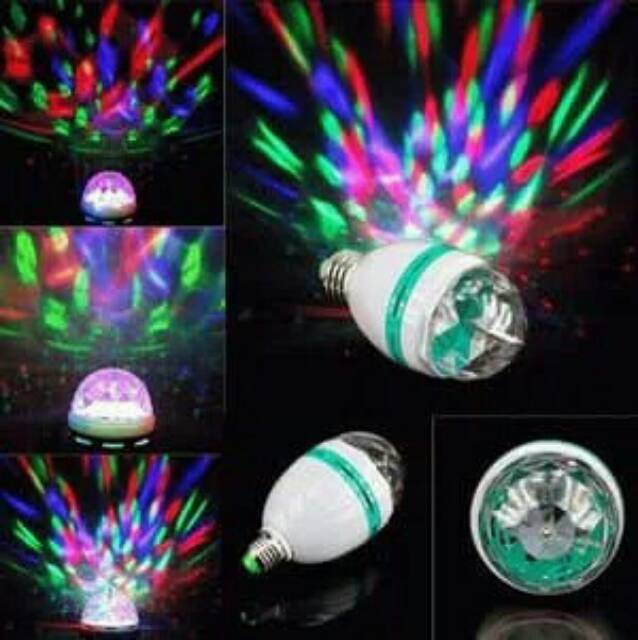 Lampu LED disco berputar rotation full color HIGT QUALITY E27 mini party Bohlam disko