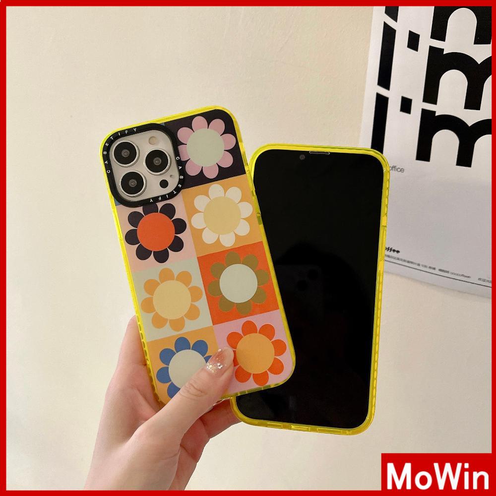 Casing Soft Case Silikon Motif Bunga Aster Warna Kuning Fluorescent Untuk iPhone 13 Pro Max 12 Pro Max 11 7 Plus