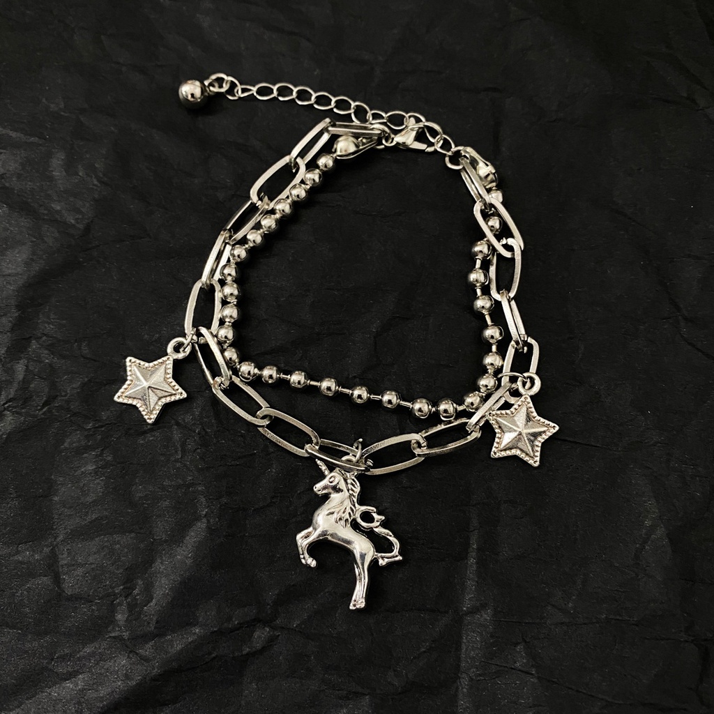 Susu unicorn double-layer gelang in wanita hip hop Keren Bumi XINGX gelang pria dan wanita fashion g