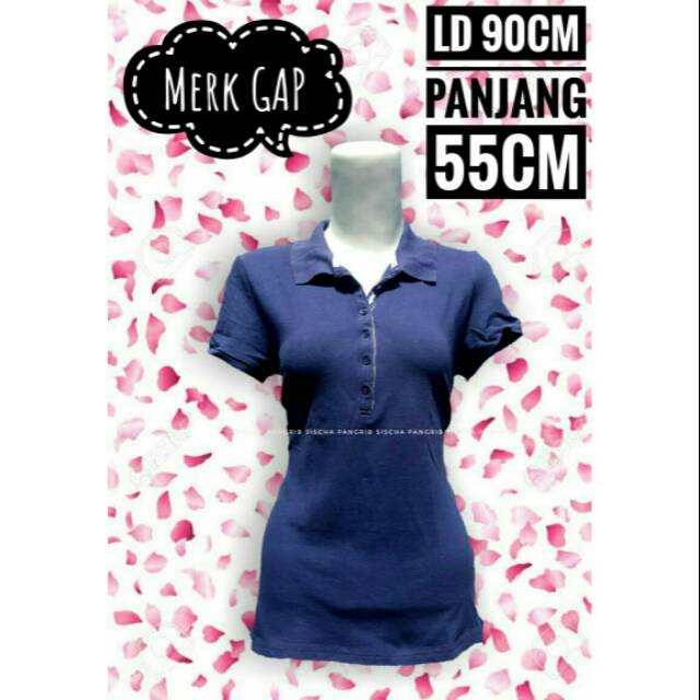 KAOS KERAH WANITA GAP PRELOVED BRANDED PREMIUM