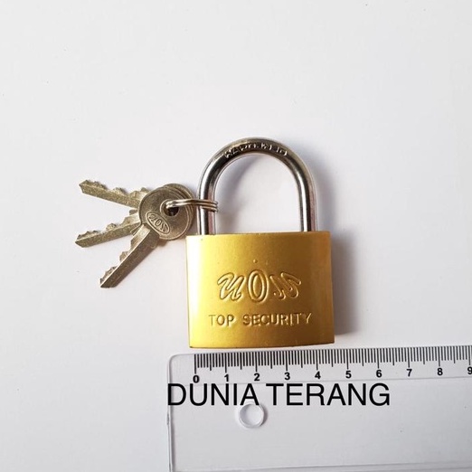 Gembok Besi Cat KUNING VION 50 mm - Gembok Rumah Pagar Toko 50mm - Kuningan Iron Padlock 50 mm