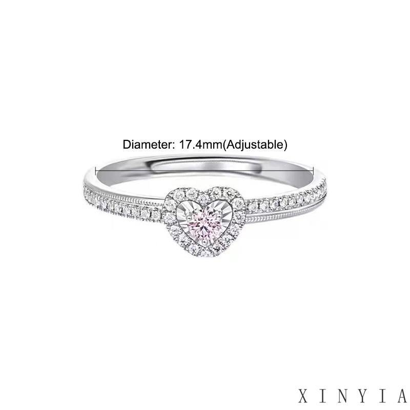 【COD】Fashion Rings Set untuk Wanita Warna Pink Hijau Bunga Cinta Hati Cincin  Perhiasan