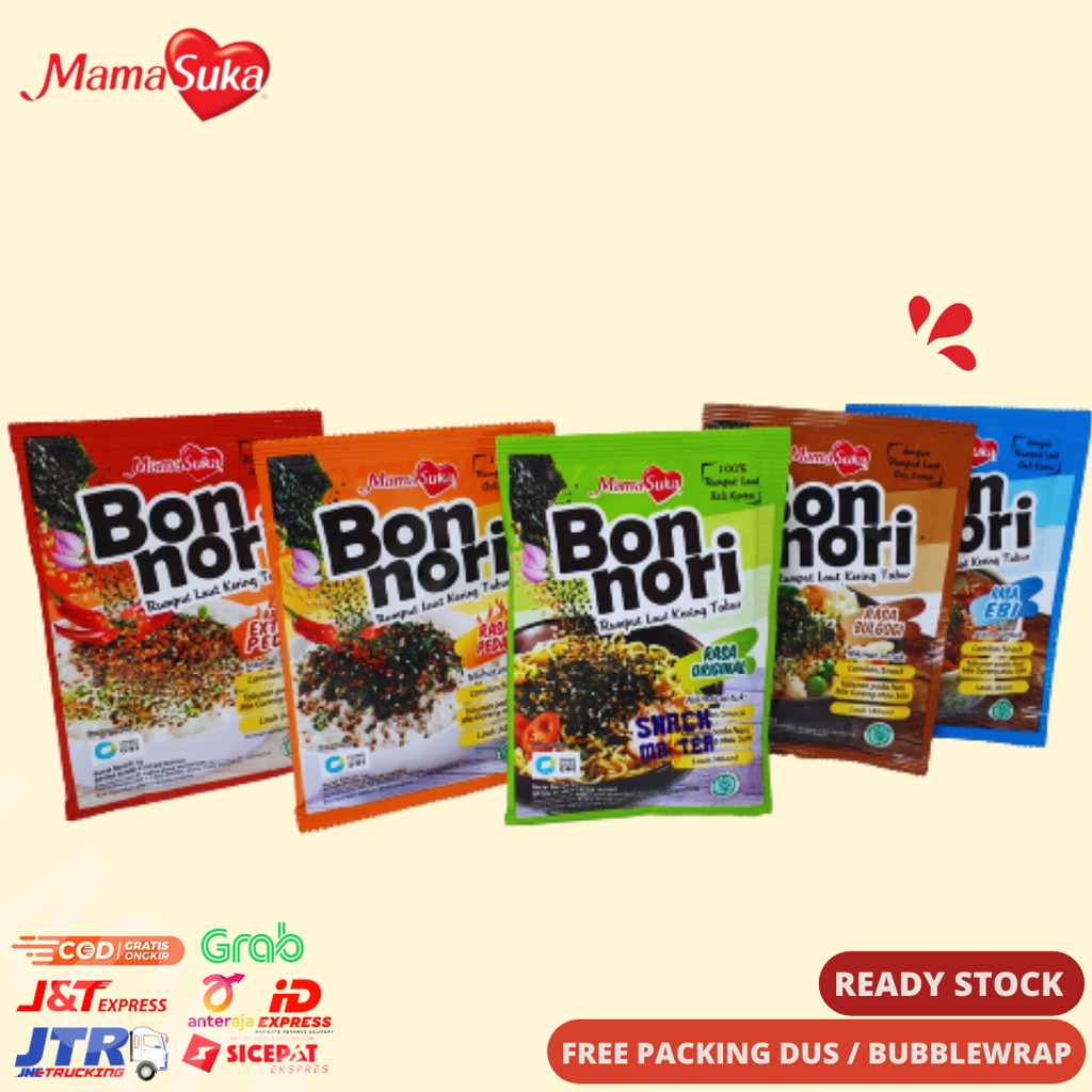 Mamasuka Bon Nori Sachet 5 Gram Saset Kecil Rumput Laut Tabur HALAL