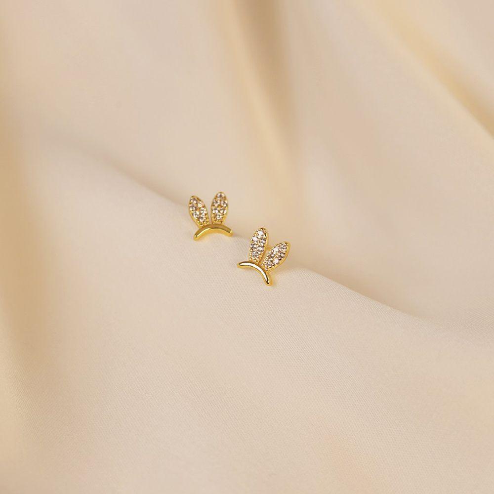 MXBEAUTY Women Stud Earrings Pernikahan Manis Trendi Untuk Grils Telinga Kelinci Temperamen Anting Drop Kecil