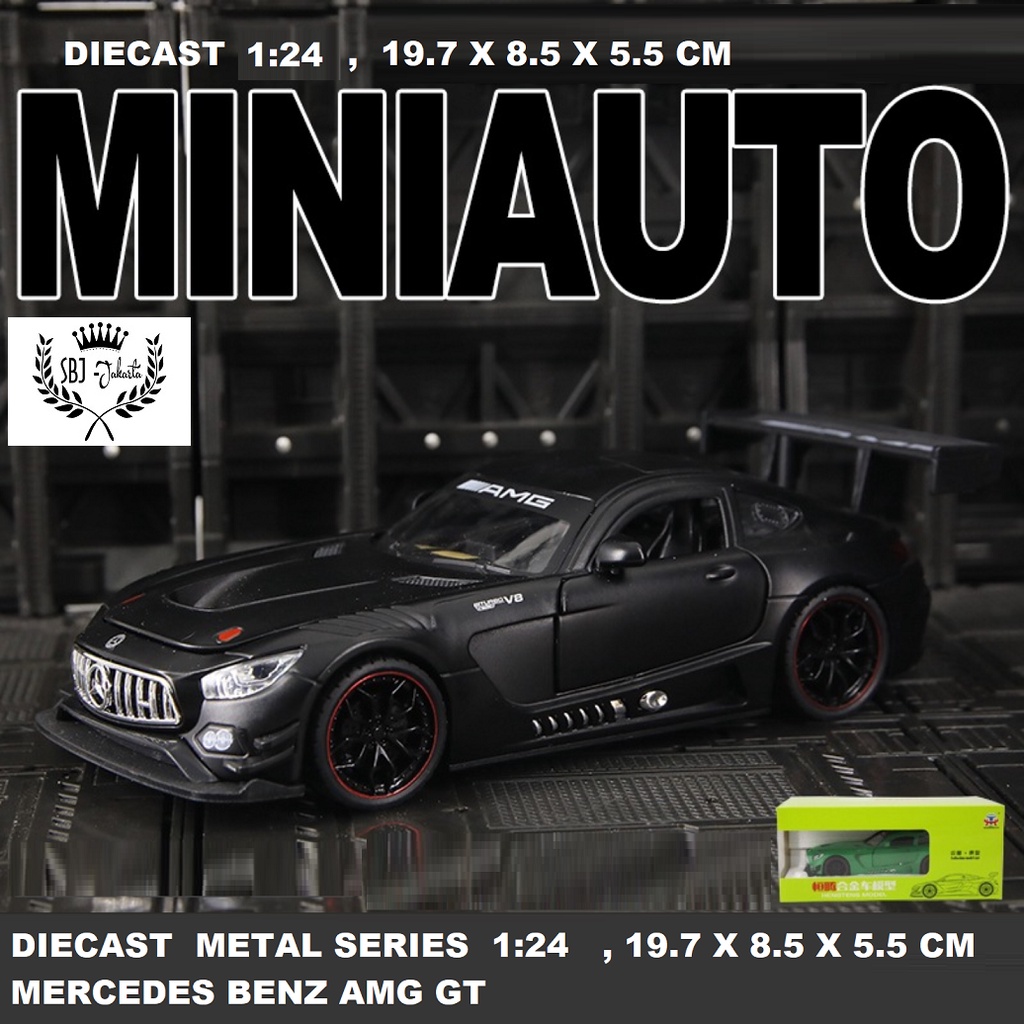 Diecast Mobil Mercedes Benz AMG GT Skala 1:24 Ukuran Besar Metal Alloy