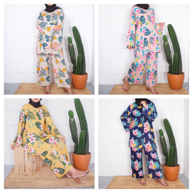 Monstera Set baju set celana  stelan katun  rayon  piyama 