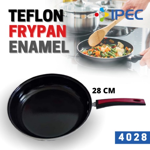 Panci Wajan Frypan Enamel Anti Gores GSF 30cm + TUTUP PANCI KACA GSF 4028/4130