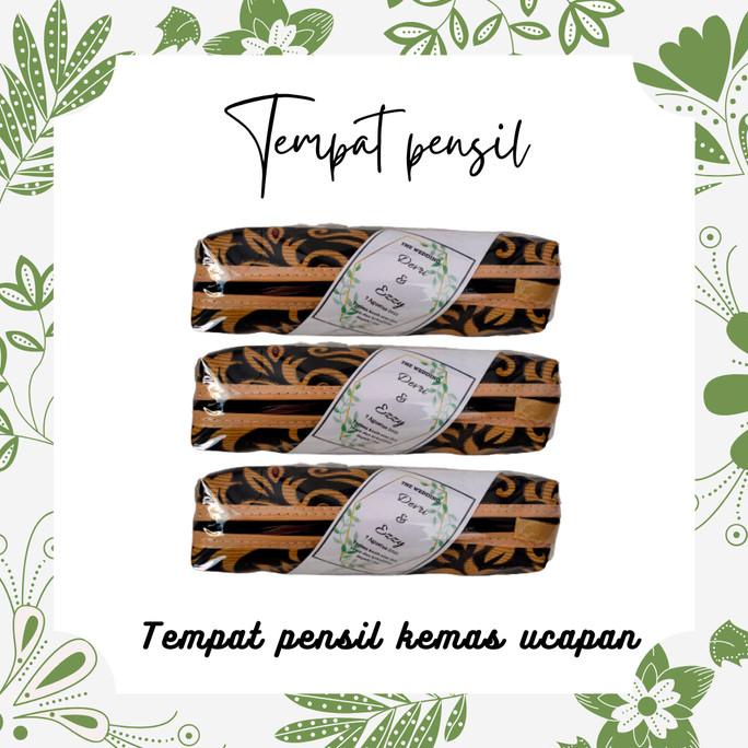 

GROSIR souvenir pernikahan tempat pensil batik kemas + ucapan