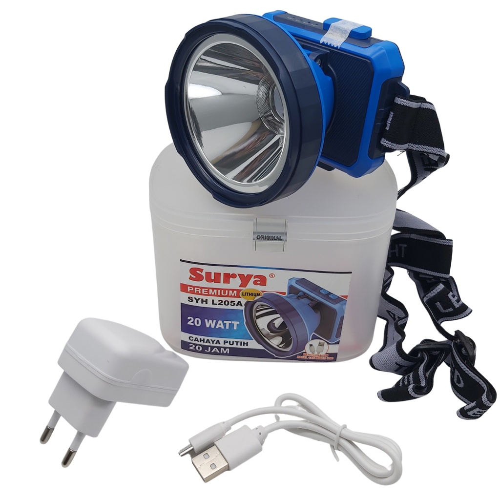 Senter Kepala Surya SYH L205A  20Watt Headlamp Lampu Kepala 20W