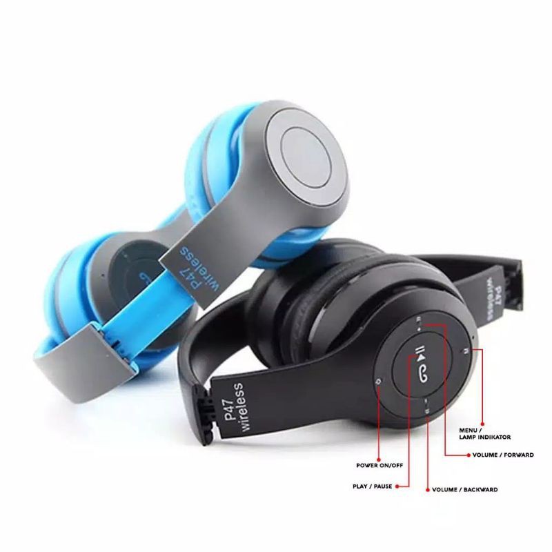 BS337 Headset Bluetooth P47 Pure Bass / Headphone Bluetooth Gaming