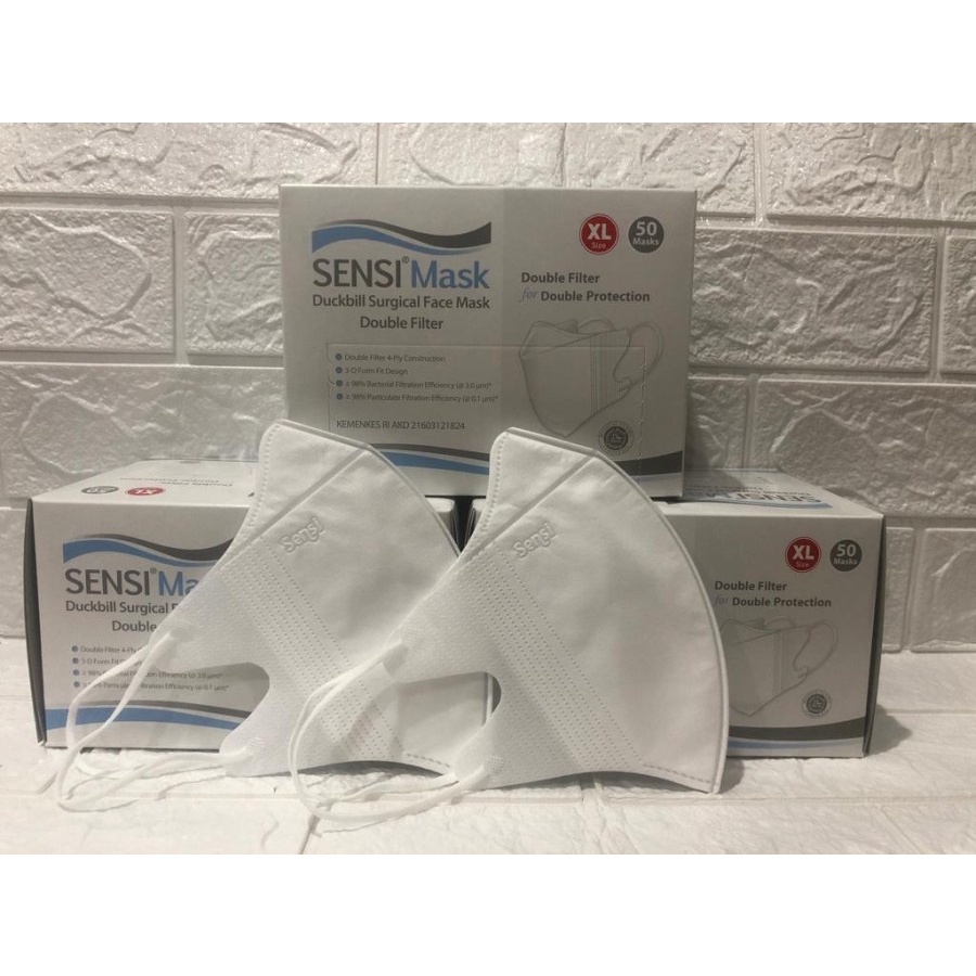 MASKER SENSI DUCKBILL XL 4PLY ISI 50PCS MASKER BESAR EXTRA LARGE - XL