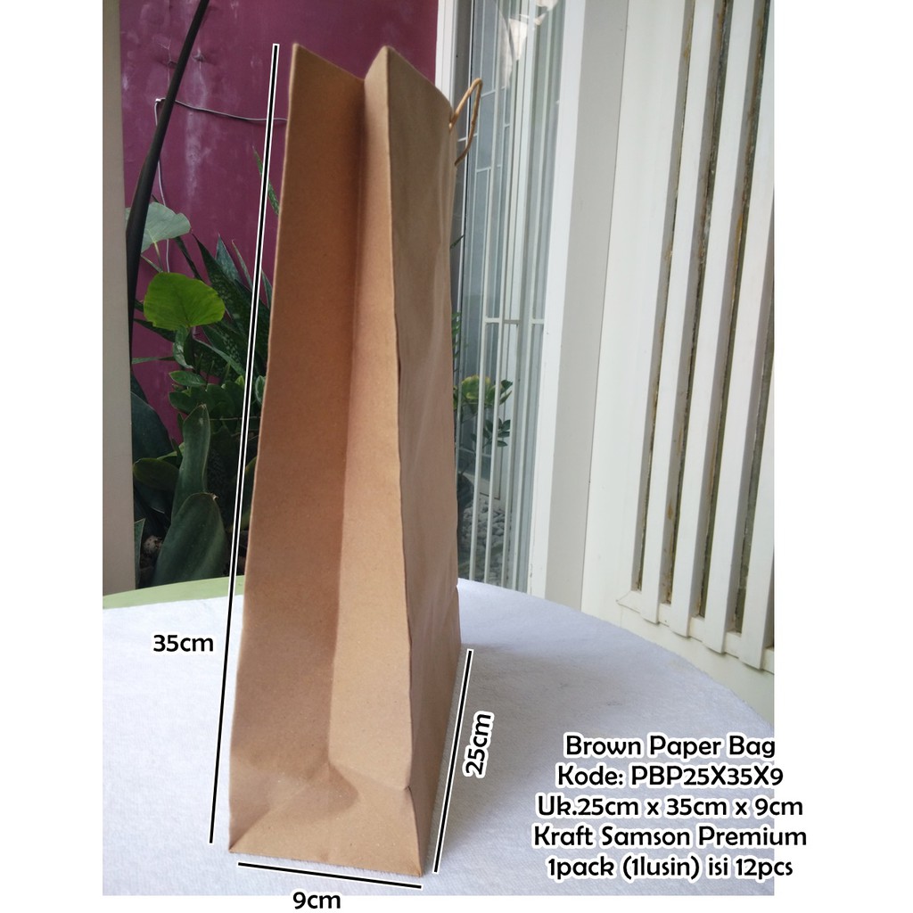 

TERLARIS Goodie Bag Tas Kertas PaperBag Brown Kemasan Souvenir 25x35x9