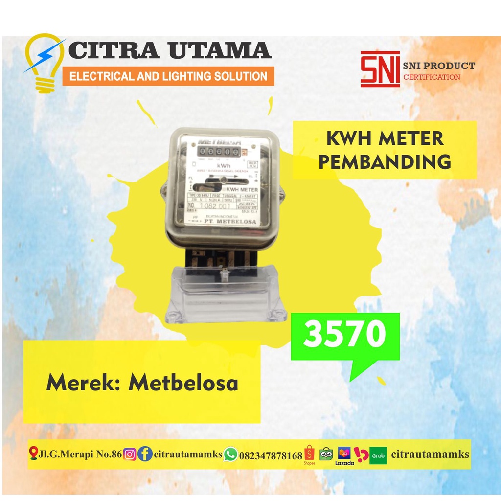 KWH METER PEMBANDING 1 PHASE MEREK METBELOSA K3570