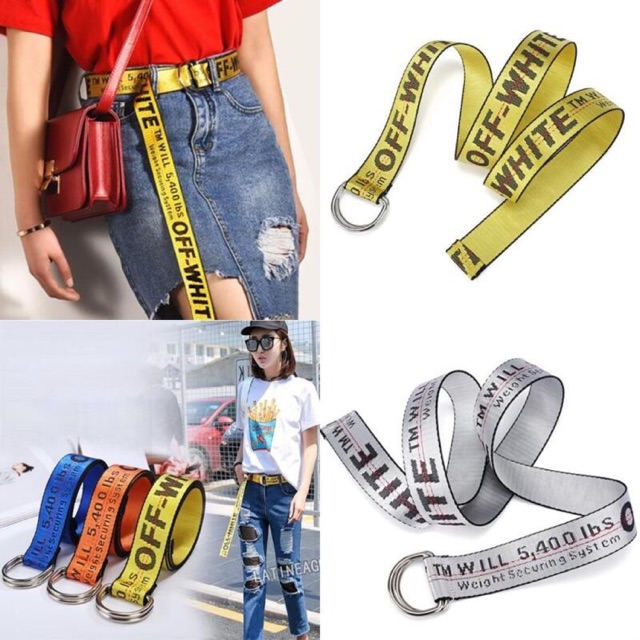 long belt waistband embroidery OFF-WHITE Canvas Unisex