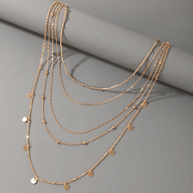 Kalung Rantai Banyak Lapis Bahan Alloy Untuk Wanita