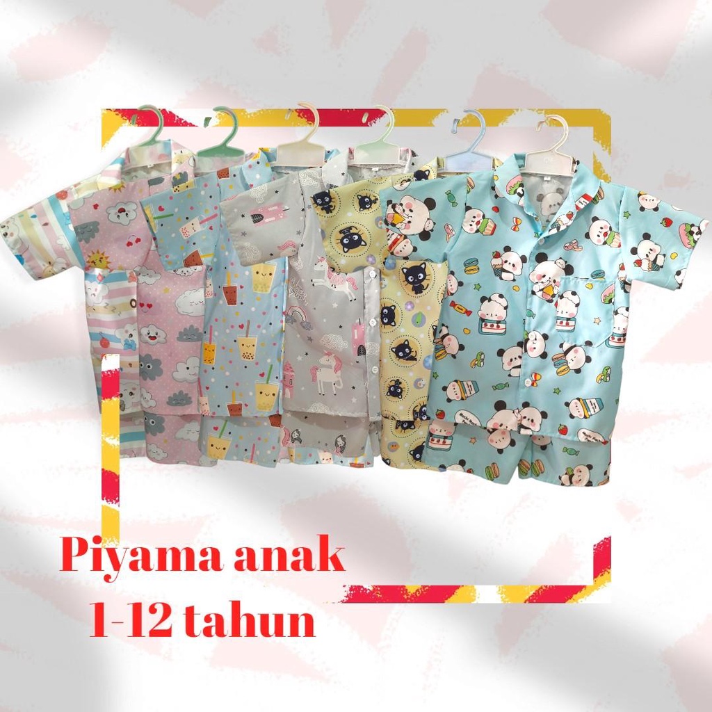 100.000 dapat 6 set piyama anak celana pendek