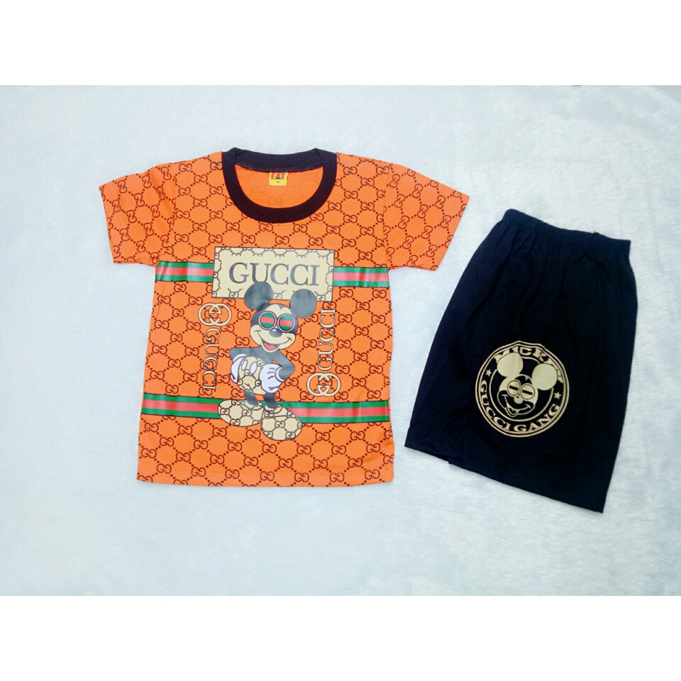 Distro/Setelan Mickey Mouse Gucci/Baju Setelan Anak Cowok