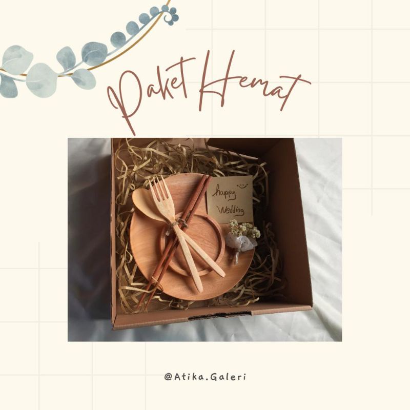 

HAMPERS WEDDING GIFT kayu | Piring Kayu Couple