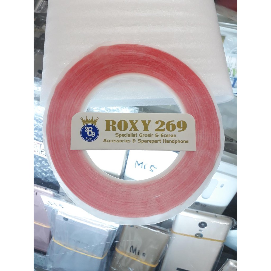 Doble Double Dobel Tape Merah Solasi Bolak Balik Perekat LCD Touchsreen Hp Handphone Gadget