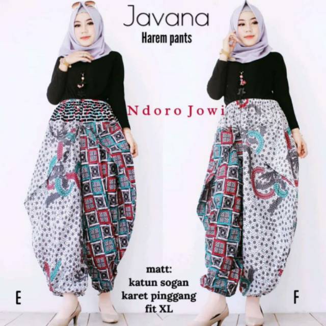 JAVANA HAREM PANTS BATIK KONDANGAN HIJAB SERAGAMAN