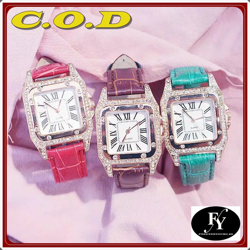 ( Fy ) COD jam tangan wanita import jam tangan murah jam tangan cantik real pict (NO BOX NO GELANG)-1