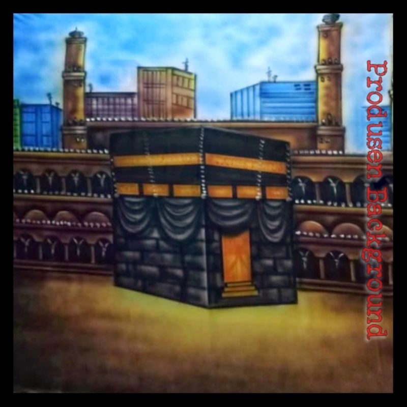 kain background foto motif kabah Manasik Haji