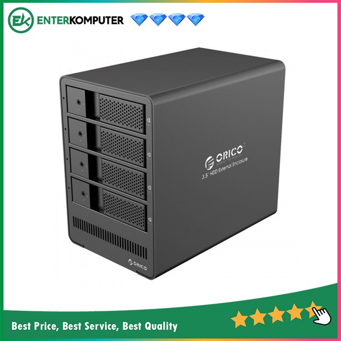 Orico 9548U3 Tool Free 4 Bay 3.5" SATA USB 3.0 Drive Enclosure Support 4 x 6TB, Black