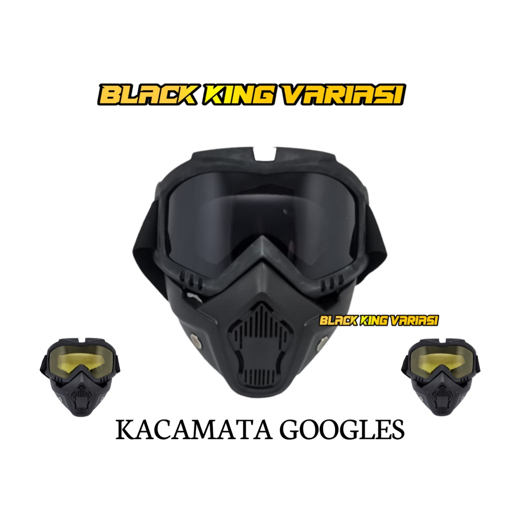 Goggle Mask Modular Kacamata Masker Helm Motor Retro Bogo Goggles Cross Kacamata Goggles Mask Motor