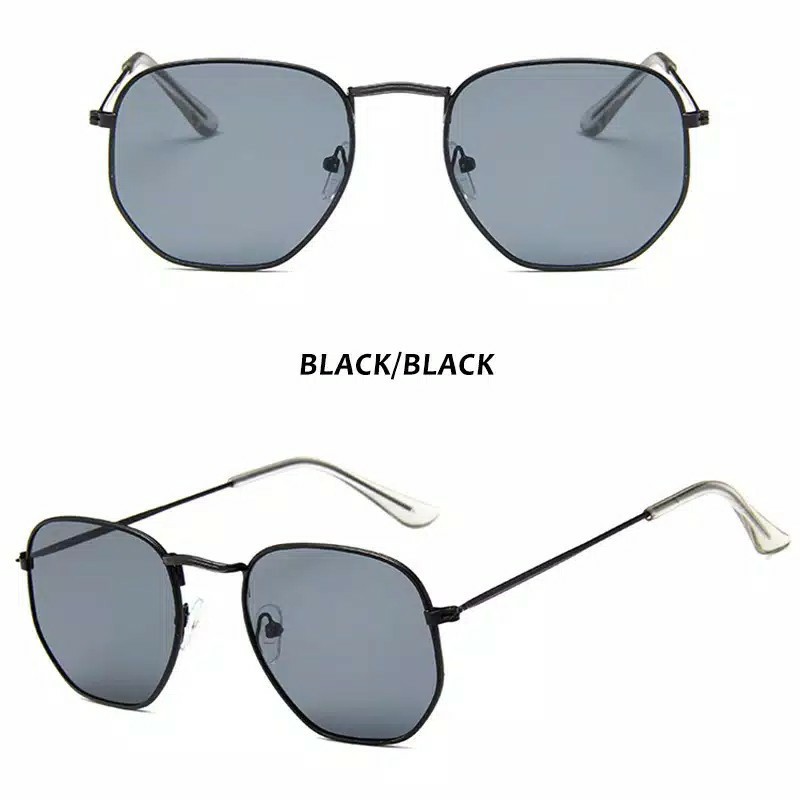 Kacamata Fashion Unisex Style Korea EG21 Hitam Frame Metal Kecil Gaya Vintage untuk Wanita