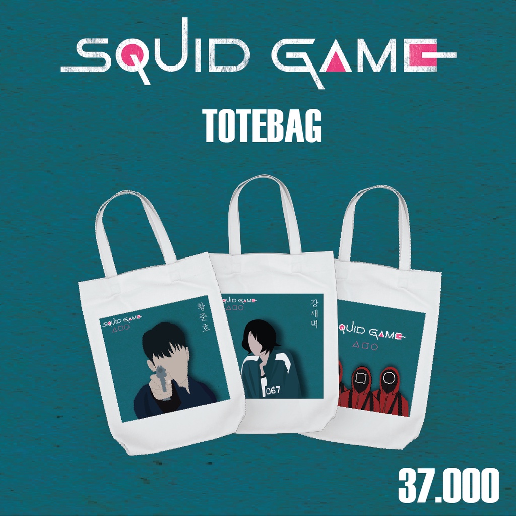 Totebag Kanvas Motif Drama Korea | Squid Game | True Beauty | Vincenzo | Love Alarm
