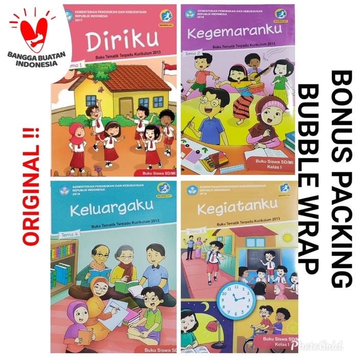 

❤BISA COD❤ PAKET BUKU TEMATIK KELAS 1 SD TEMA 1,2,3,4 REVISI TERBARU KEMENDIKBUD
