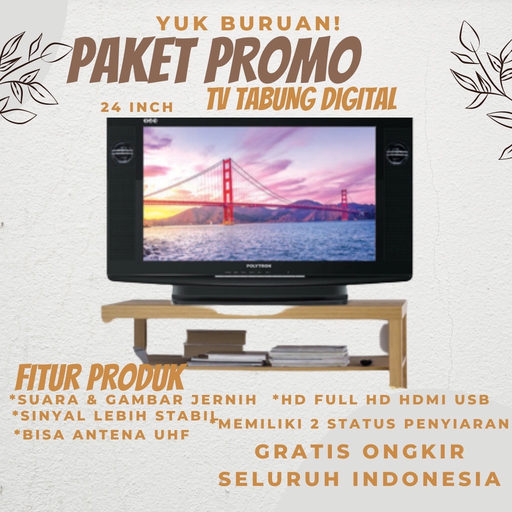 Gazela Tv Tabung 19 20 21 22 24 Inch Tv Tabung Digital Murah 24 Inch Free Emas Asli