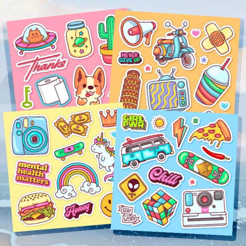 

Sticker Tumblr Aesthetic Confetti Deco Colorful Murah