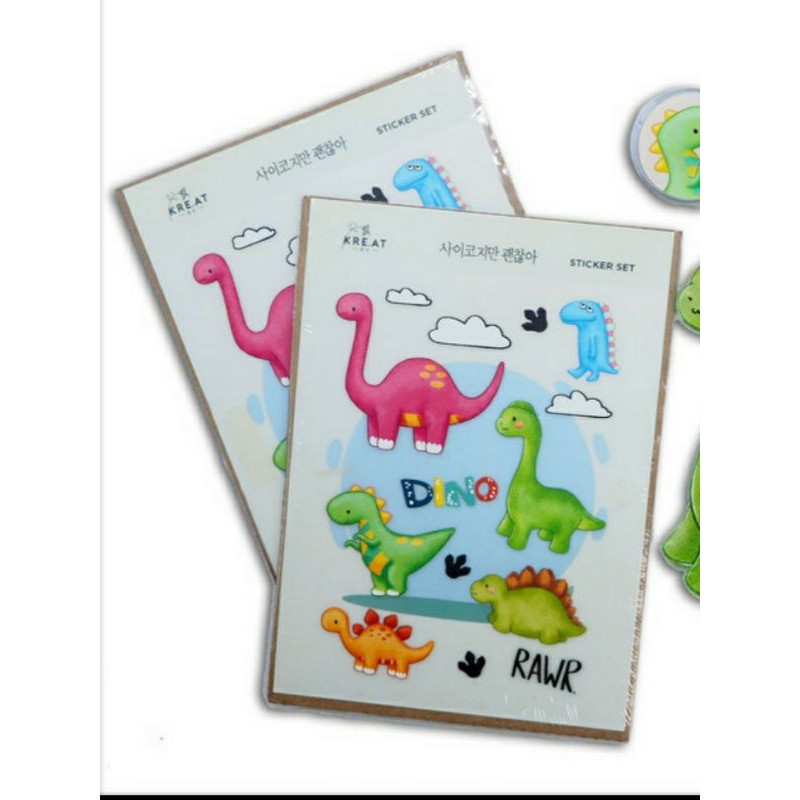 

REDAY STOCK Bundling 2 sticker Dooly's Mom KreAt / Sticker Dino Family IOTNBO