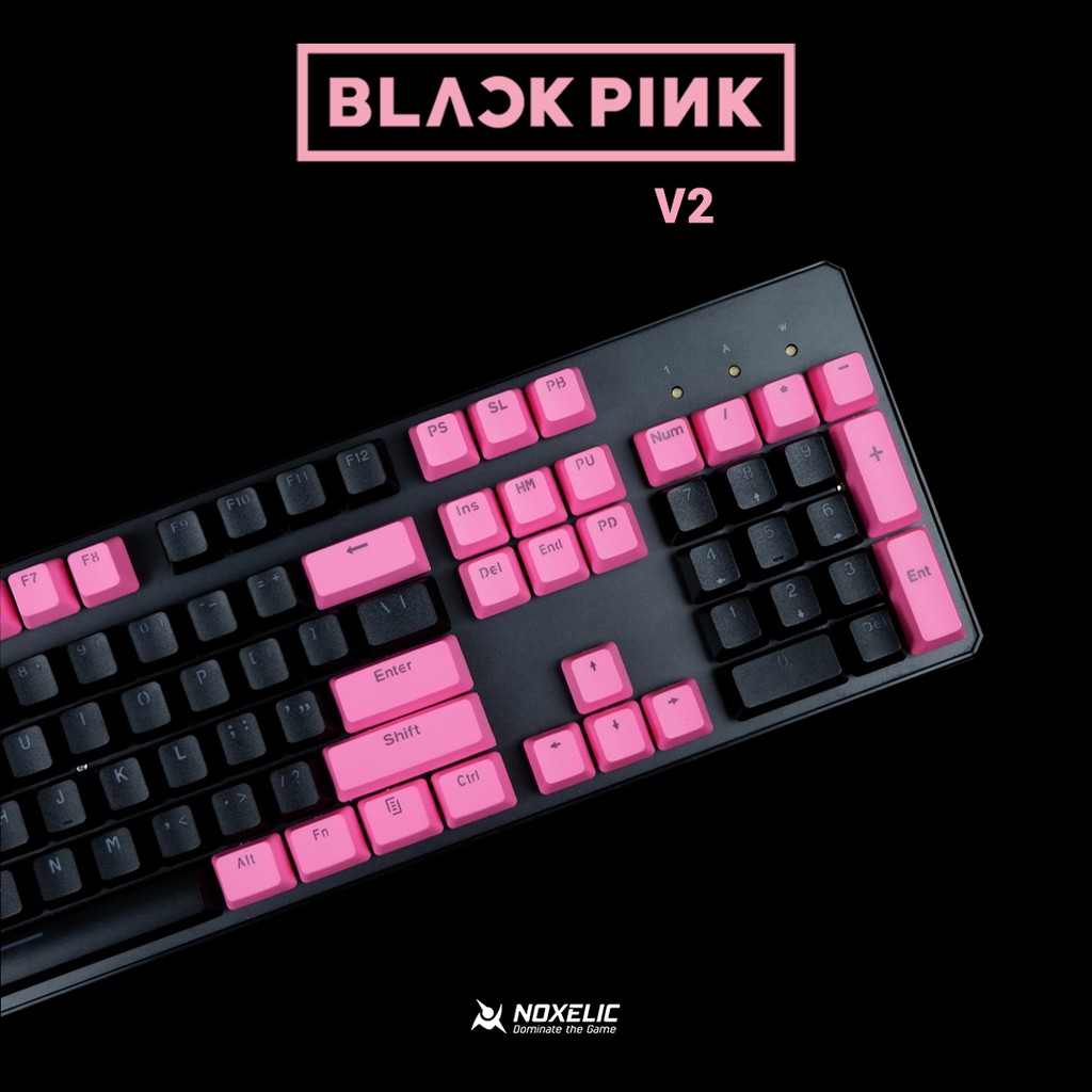 Noxelic Keycaps PBT Double Shot Blackpink Edition - 104 Keyset Custom