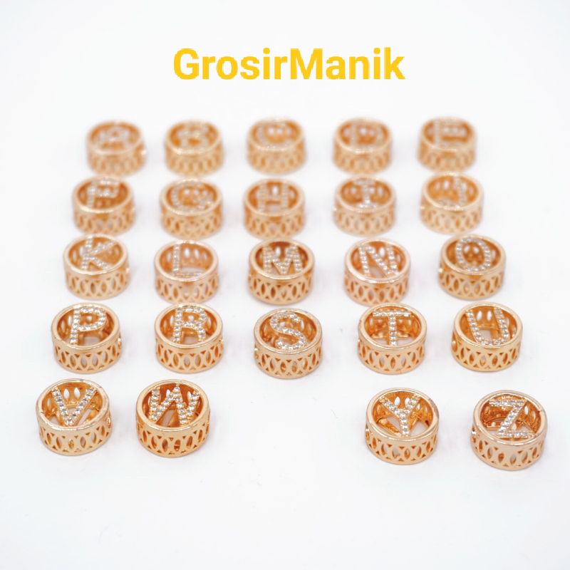 Liontin Huruf / Inisial Huruf Nama Untuk Gelang Tali Kawat Premium