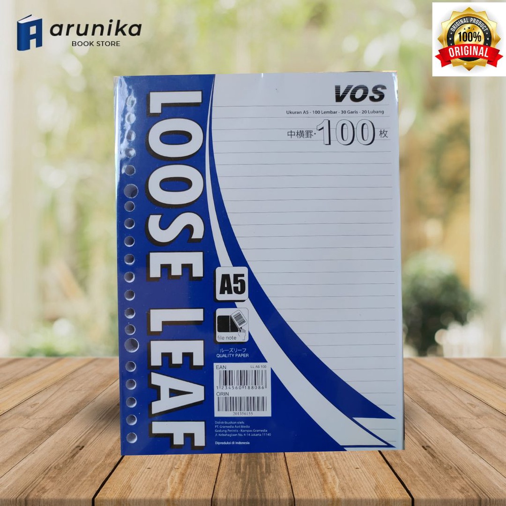 

Loose Leaf Vos Ukuran A5 Isi 100 Lembar - Bergaris